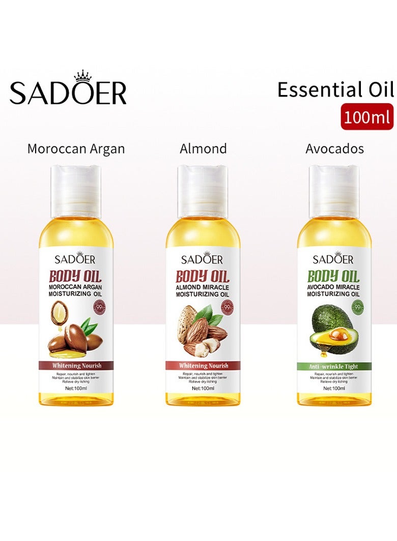 SADOER SADOER body care set consisting of almond, argan and avocado oils - Image 1