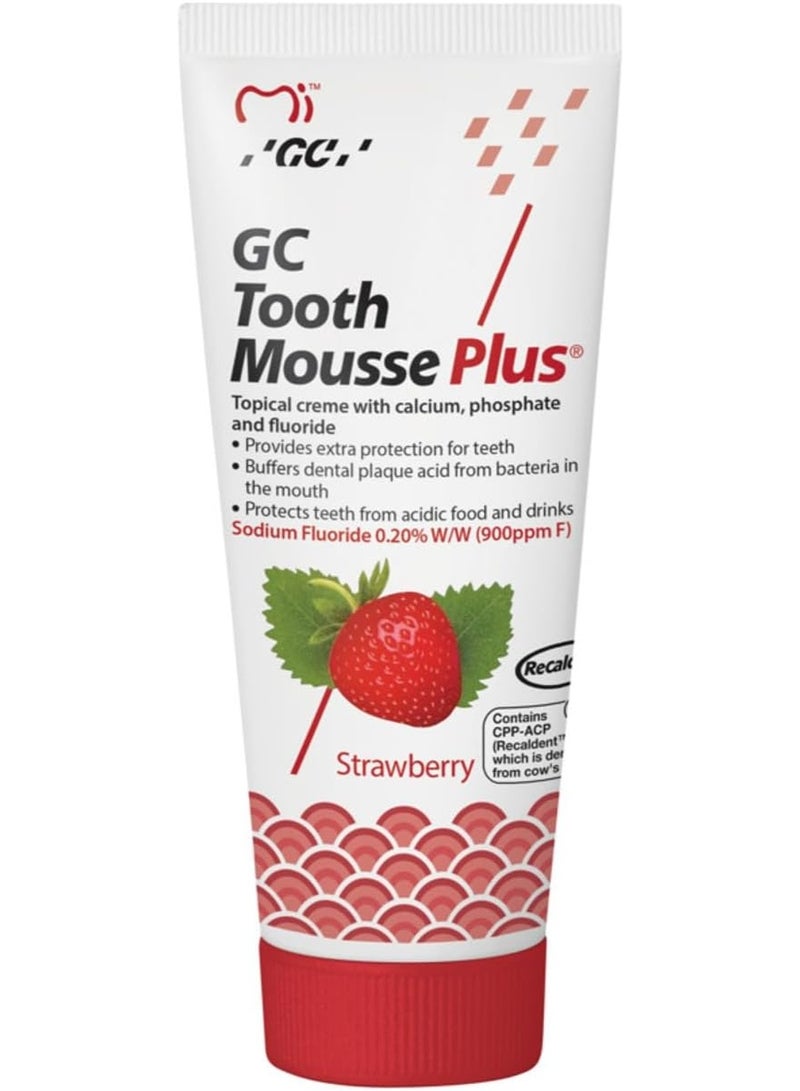 Gc Tooth Mousse Plus STRAWBERRY 50G Tube | 1 Tube | Topical Creme Tooth Desensitiser - Image 1