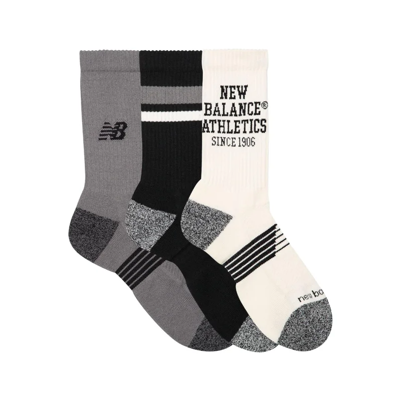 New Balance Black Multi Unisex Active Graphic Crew Socks 3 Pack  | Best Price UAE