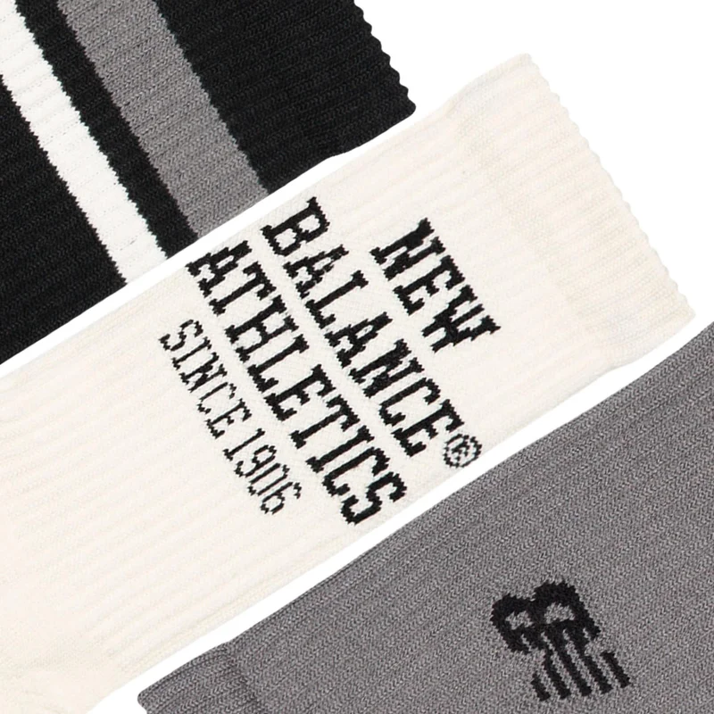 New Balance Black Multi Unisex Active Graphic Crew Socks 3 Pack  | Best Price UAE