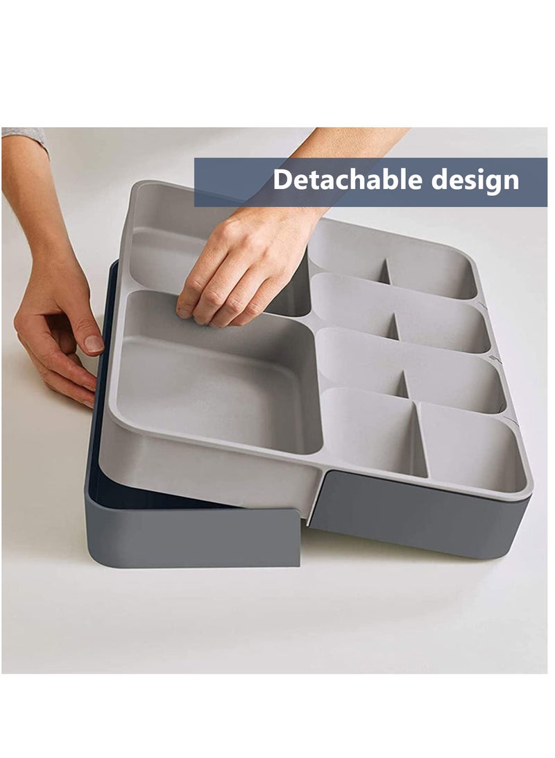 Arabest Kitchen Drawer Organizer, Large Expandable Utensil Organizer in Drawer, Adjustable Flatware Spoon Fork Storage Tray for Kitchen Cutlery, Gadgets, Office Supplies - Image 4