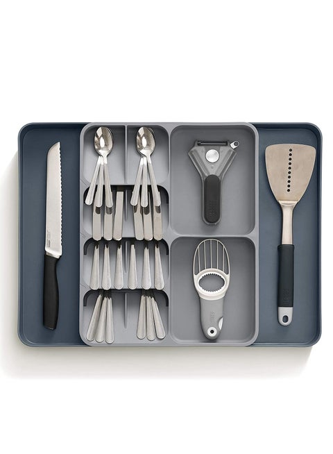 Kitchen Drawer Organizer, Large Expandable Utensil Organizer in Drawer, Adjustable Flatware Spoon Fork Storage Tray for Kitchen Cutlery, Gadgets, Office Supplies