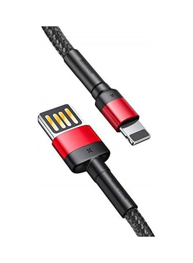 بيسوس كابل USB كافولي (إصدار خاص) لأجهزة آيفون بشدة تيار 2.4 أمبير وطول متر واحد أحمر- أسود - Image 2