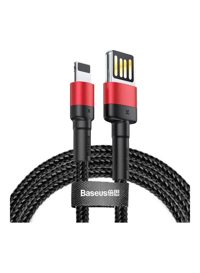 بيسوس كابل USB كافولي (إصدار خاص) لأجهزة آيفون بشدة تيار 2.4 أمبير وطول متر واحد أحمر- أسود - Image 1