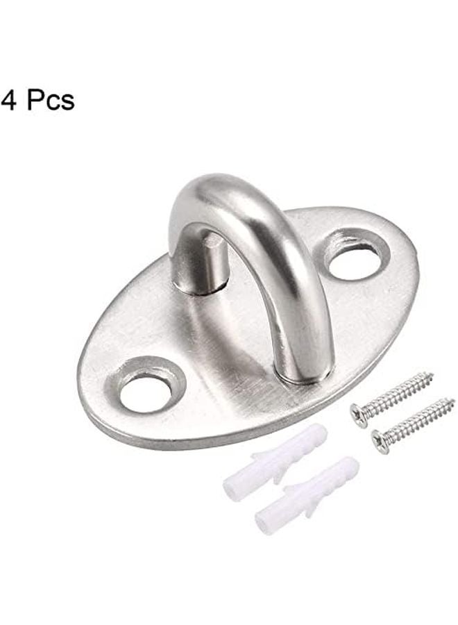Stainless Steel Ceiling Hook Pad Eye Plate 39mm x 26mm x 19mm Wall Mount 4 Pcs - Image 4