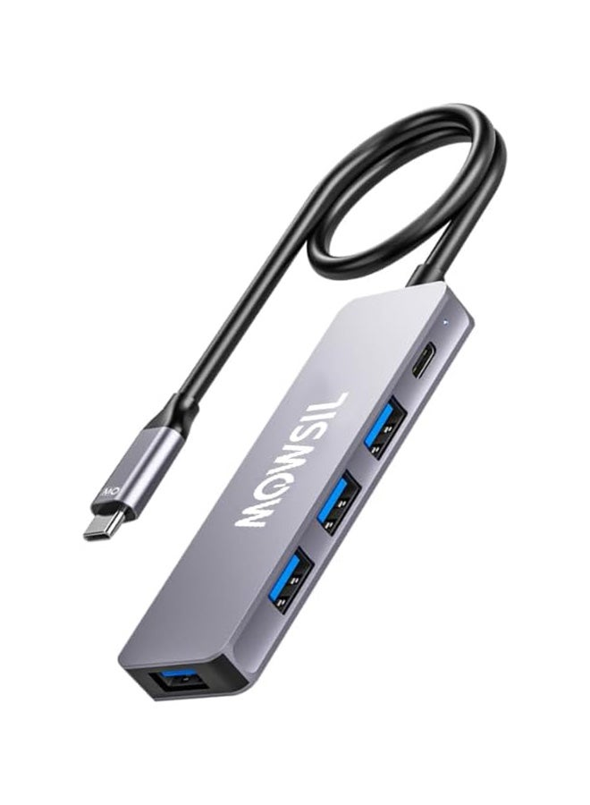 MOWSIL MOWSIL Type C 4 Port USB.3.0 + Power Delivery, Super Speed, Data Transfer Speed up to 5Gbps Compatible with Laptops, PCs and etc - Image 1