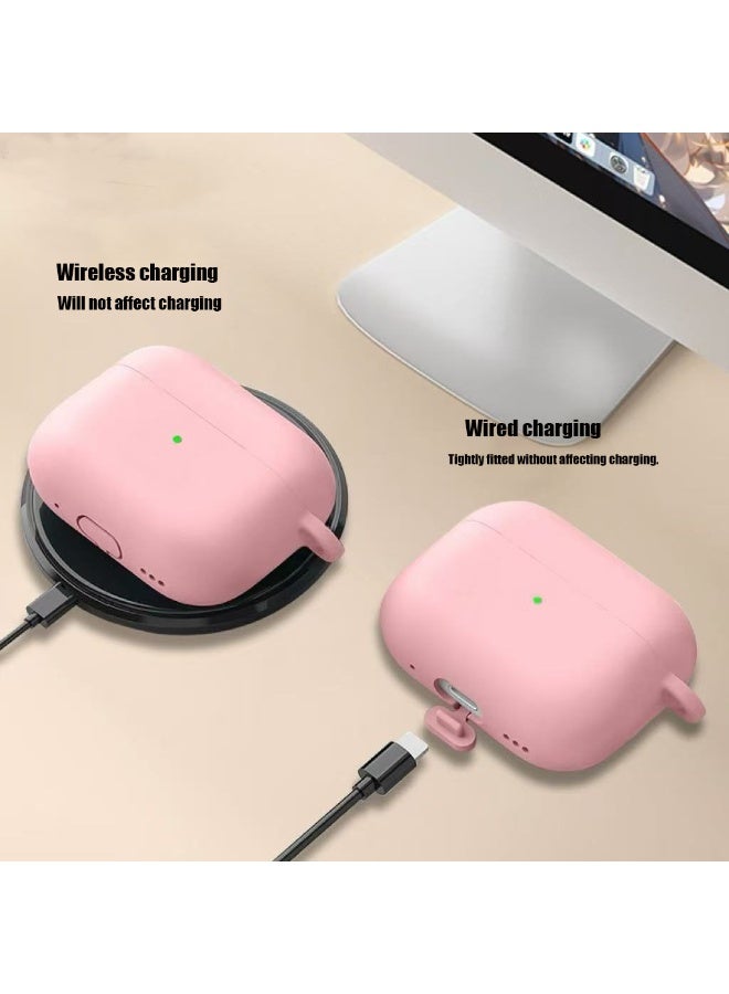 DKNG Soft silicone protective case suitable for Airpods Pro 3 [2025], comes with cleaning tools and a keychain, shockproof and dirt-resistant case (pink) - Image 5