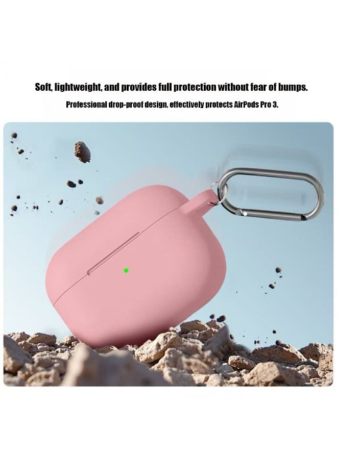 DKNG Soft silicone protective case suitable for Airpods Pro 3 [2025], comes with cleaning tools and a keychain, shockproof and dirt-resistant case (pink) - Image 4