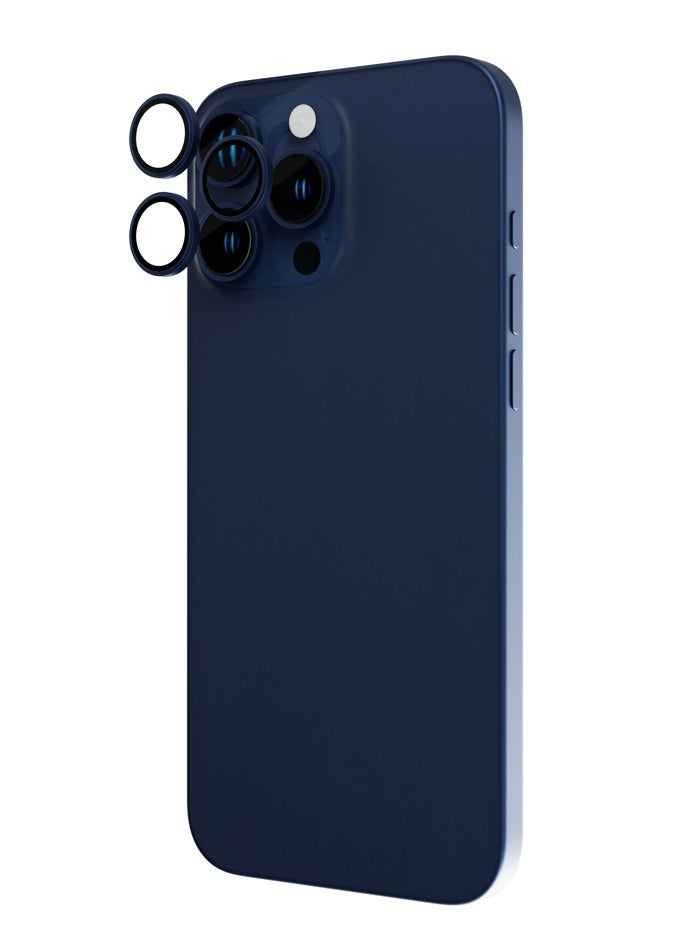 froog iPhone 15 Pro and Pro Max Camera Lens Protector Ultra Pure 360° Aluminum Lens Shield / Shatter Protection / Anti Fingerprint / Anti Scratch / HD Clarity Lens Protection - Blue - Image 3