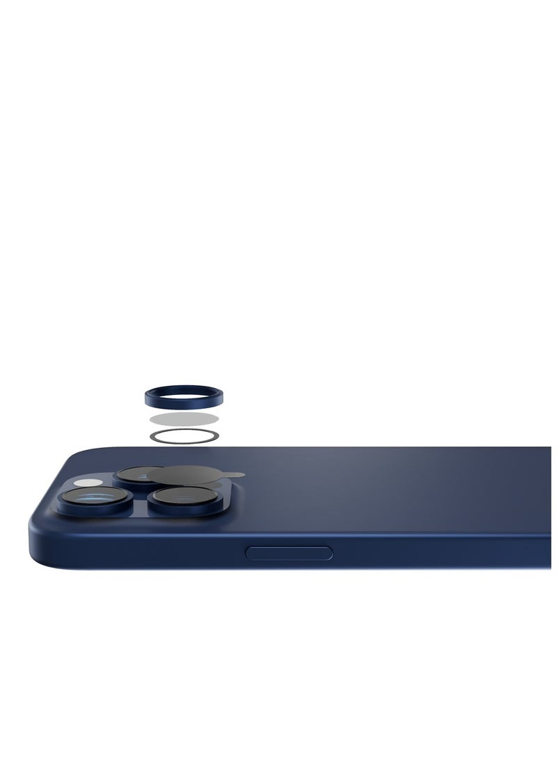 froog iPhone 15 Pro and Pro Max Camera Lens Protector Ultra Pure 360° Aluminum Lens Shield / Shatter Protection / Anti Fingerprint / Anti Scratch / HD Clarity Lens Protection - Blue - Image 2