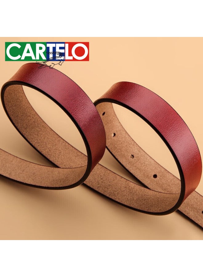 Cartelo Women's Leather Belt, Cowhide Skirt Belt With Round Buckle, Casual Slim Waistband, Simple Versatile Pin Buckle Gift - Image 3