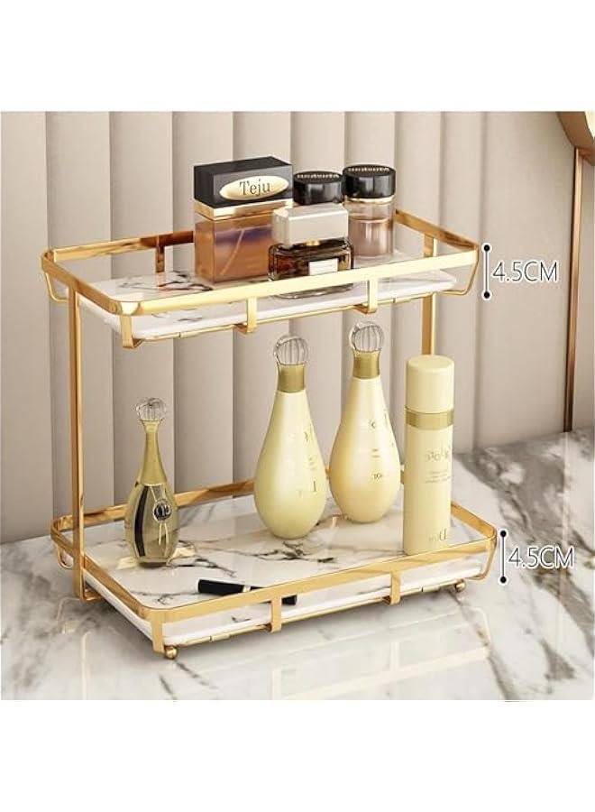 HOOKOR 2 Tier Bathroom Countertop Organizer,Makeup Organization and Storage, Vanity Trays, Skincare Organizers, Counter Trays, Perfume, Display, Kitchen, Lotion, Cosmetic Makeup Organizer Shelf - Image 5