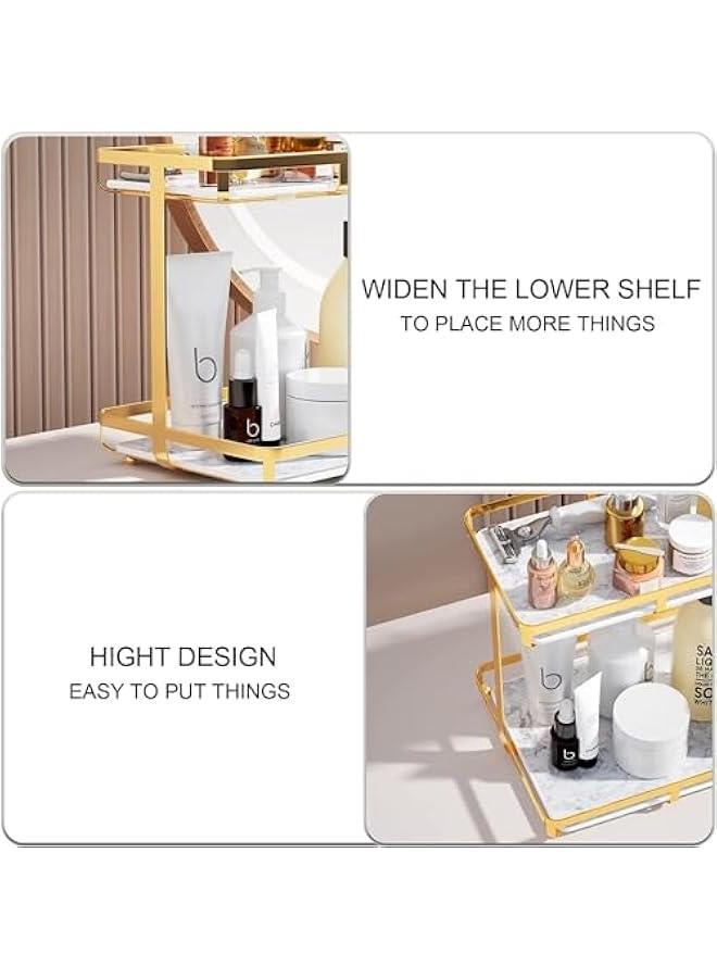 HOOKOR 2 Tier Bathroom Countertop Organizer,Makeup Organization and Storage, Vanity Trays, Skincare Organizers, Counter Trays, Perfume, Display, Kitchen, Lotion, Cosmetic Makeup Organizer Shelf - Image 4