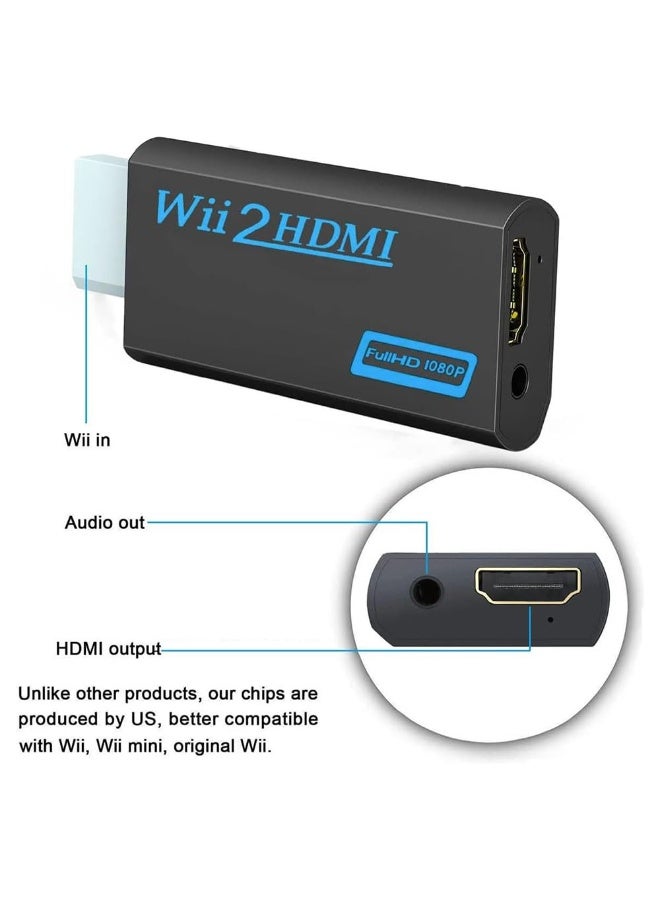 JZS Wii to Hdmi Connector/Converter/Adapter, 1080p Output Video, 3.5mm Audio - Supports All Wii Display Modes,Black - Image 3