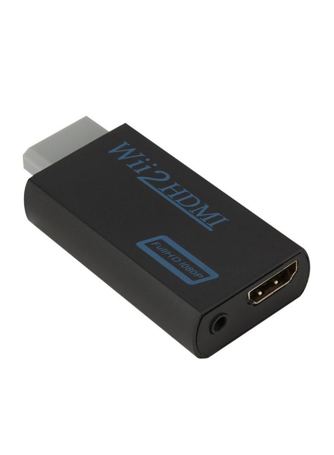 JZS Wii to Hdmi Connector/Converter/Adapter, 1080p Output Video, 3.5mm Audio - Supports All Wii Display Modes,Black - Image 1