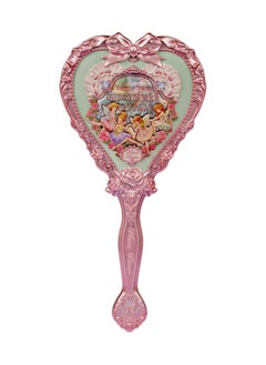 Flower Knows Midsummer Fairytales Hand Mirror Embossed Flower Hand Held Makeup Mirror -Tea Menthe  - Image 1
