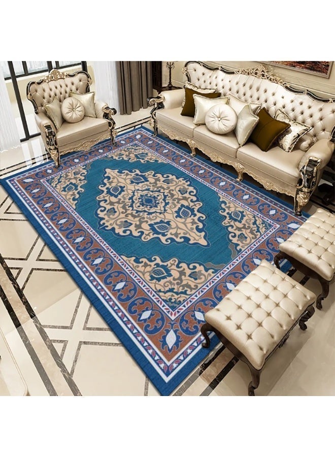 كي واي دي سجادة أرضية مقاس 160×230 سم، قابلة للطي لغرفة المعيشة، سجادة ناعمة منخفضة الوبر ذات تصميم فسيح، سجاد فارسي قابل للغسل، سجاد أرضي للمنزل والمكتب - Image 2