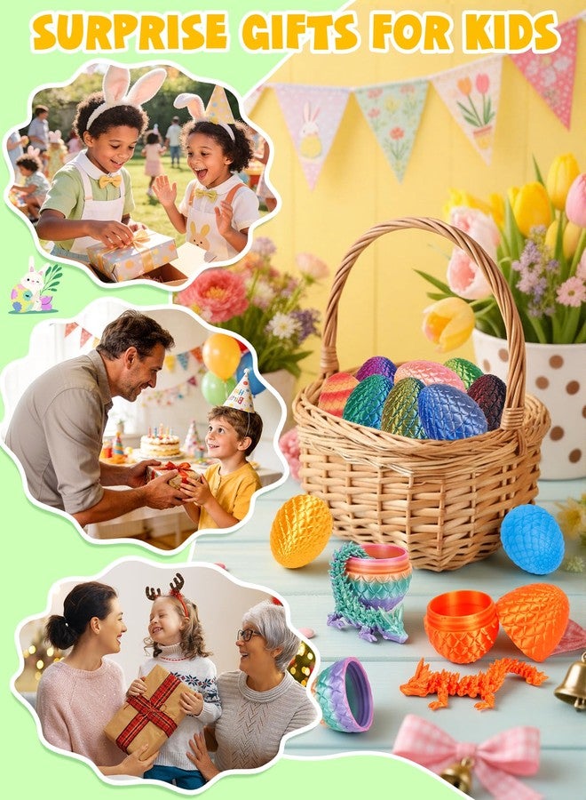 YILCER 12PCS 3D Printed Dragon Eggs Prefilled Easter Eggs with Dragon for Basket Stuffers Articulated Animals Toy Gifts for Kids Teens Unique Easter Basket Essentials Goodie Bag Fillers - Image 3