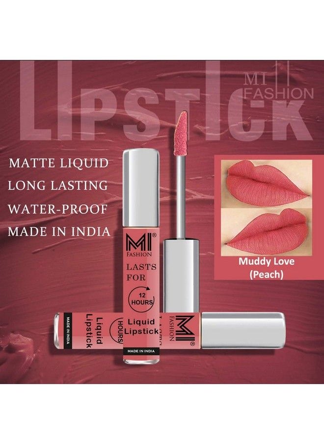 MI FASHION - Made In India Matte Liquid Lipsticks Long Lasting Smudge Proof Vegan 3Ml Each Pink Berry Berry Liquid Lipstick Peach Liquid Lipstick - Image 1