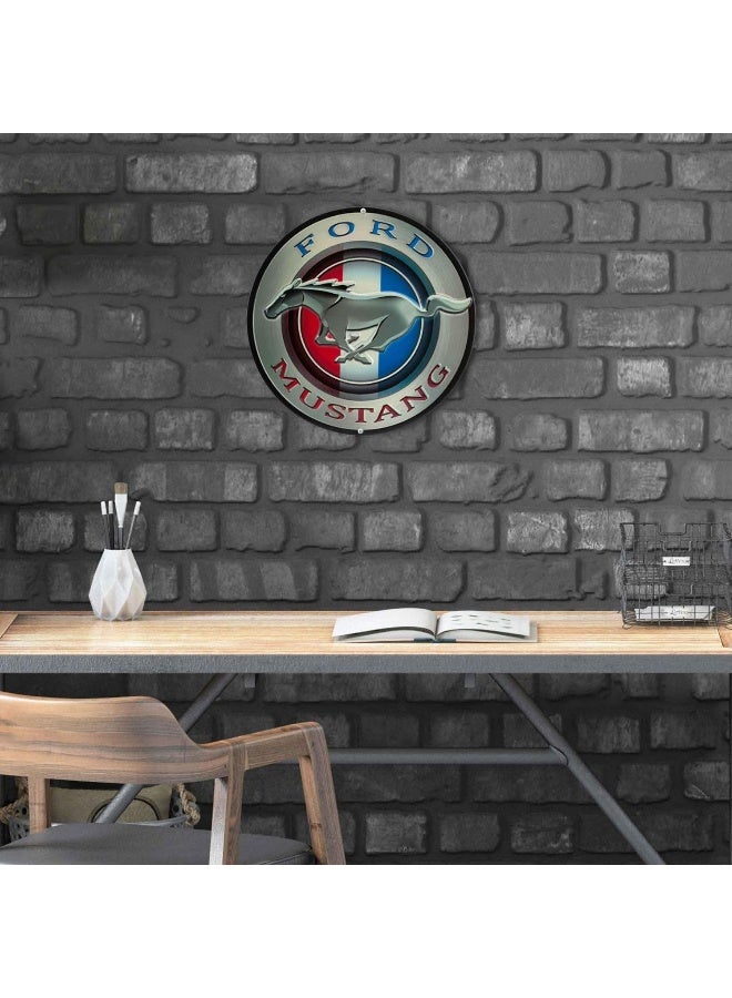 Open Road Brands Ford Mustang Round Embossed Metal Sign  Vintage Ford Mustang Sign for Garage or Man Cave - Image 4