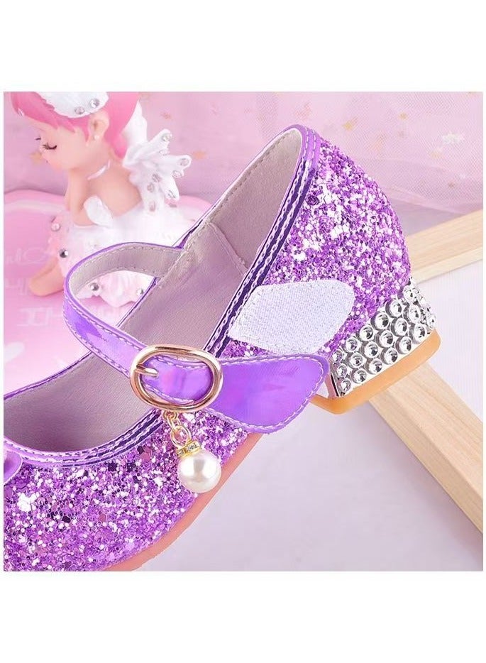 kuromi New Soft soled Princess Shoes Crystal Shoes for Little Girls Leather Shoes  - Image 4