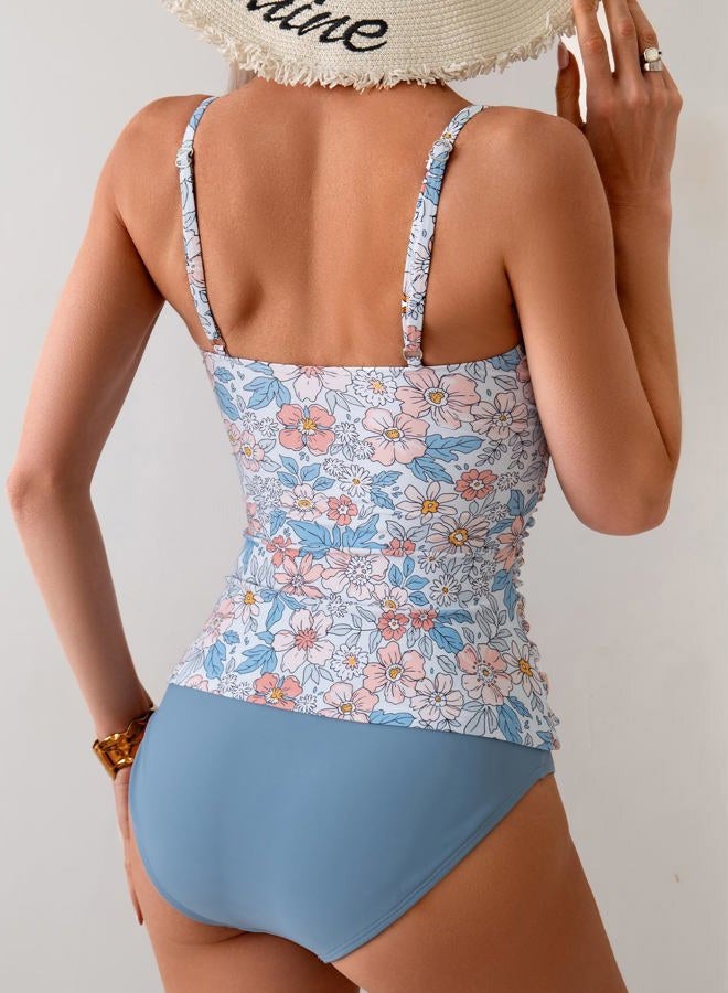 Eomenie Women's Swimsuit Tankini Tummy Control Bathing Suits Two Piece Full Coverage Slim Swim Suits with High Waisted Bottom - Image 3
