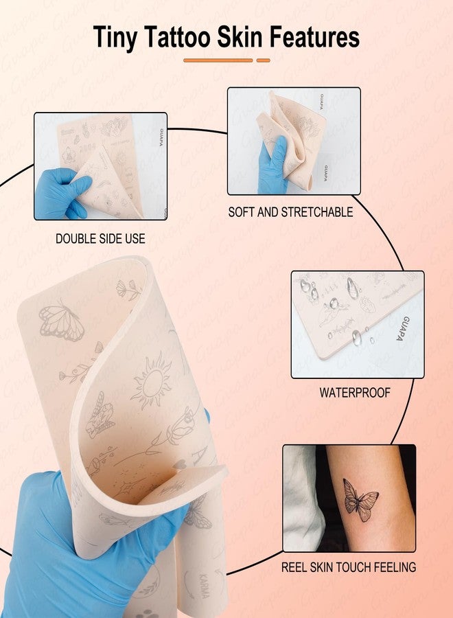 Guapa 3mm Pre-Printed Fine Line Tattoo Practice Skin, Double-Sided Silicone Training Pad with Light Gray Stencils, Realistic Synthetic Skin for Precise Tattooing (Pink-1PCS) - Image 2