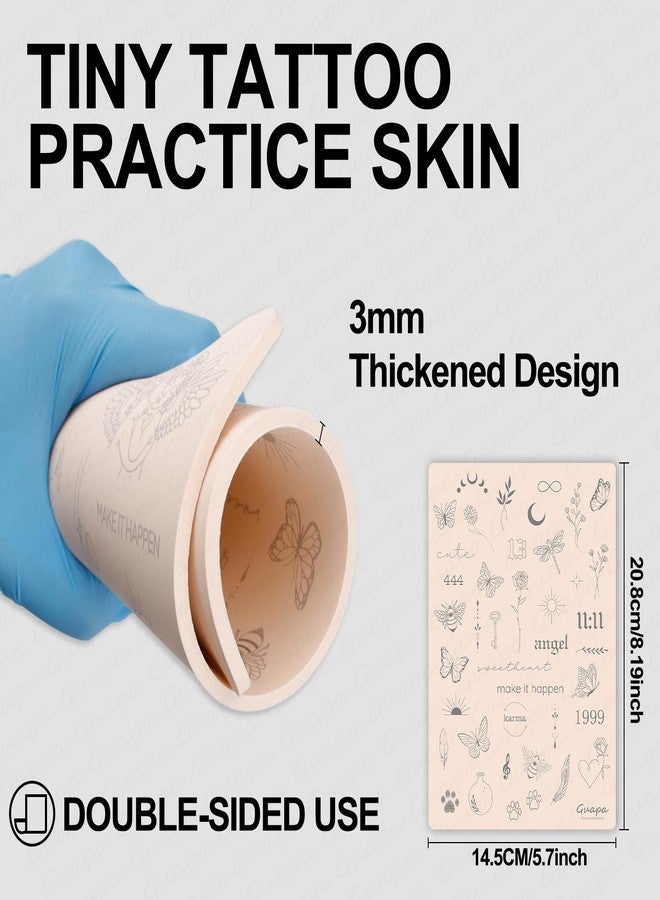Guapa 3mm Pre-Printed Fine Line Tattoo Practice Skin, Double-Sided Silicone Training Pad with Light Gray Stencils, Realistic Synthetic Skin for Precise Tattooing (Pink-1PCS) - Image 5