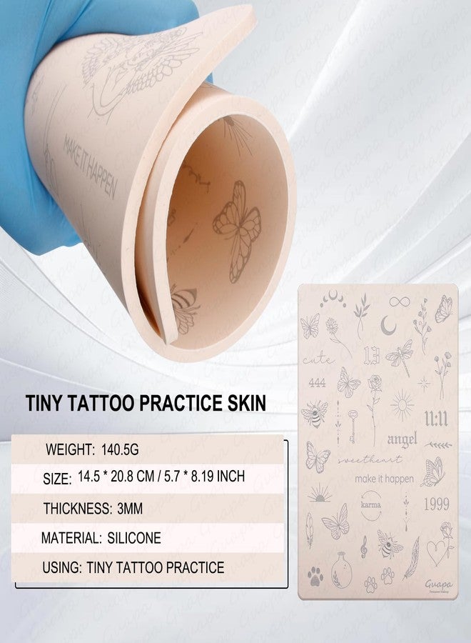 Guapa 3mm Pre-Printed Fine Line Tattoo Practice Skin, Double-Sided Silicone Training Pad with Light Gray Stencils, Realistic Synthetic Skin for Precise Tattooing (Pink-1PCS) - Image 3