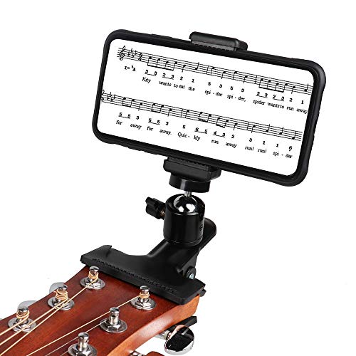 Mr.Power Guitar Bass Head Phone Holder Live Broadcast Bracket Clip Compatible with iPhone, Compatible with Samsung Smart Phones (Guitar Head Phone Holder) - Image 1