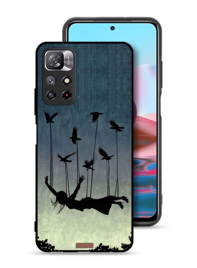 Tolwak Xiaomi Redmi Note 11S Protective Case Cover Birds Holding Fallen Girl - Image 1