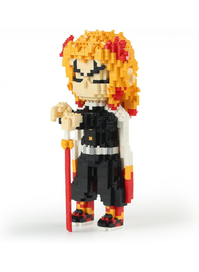 ViveLifDeco Anime Demon Slayer Series Cartoon Bricks Set, Brickheadz Rengoku Kyoujurou Figure Building Set Cartoon Figures Building Brick Toys Set,  Assembling Building Block Suitable for Kids Adult  - Image 1
