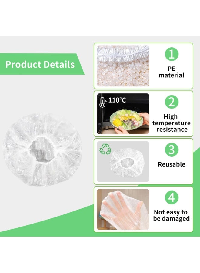 FDTY 100 Pcs Fresh Keeping Bags Food Covers Plastic Stretch Disposable Plastic Wrap Storage Bag Elastic Mouth Design for Fruit/Vegetable/Meat/Food Preservation - Image 4