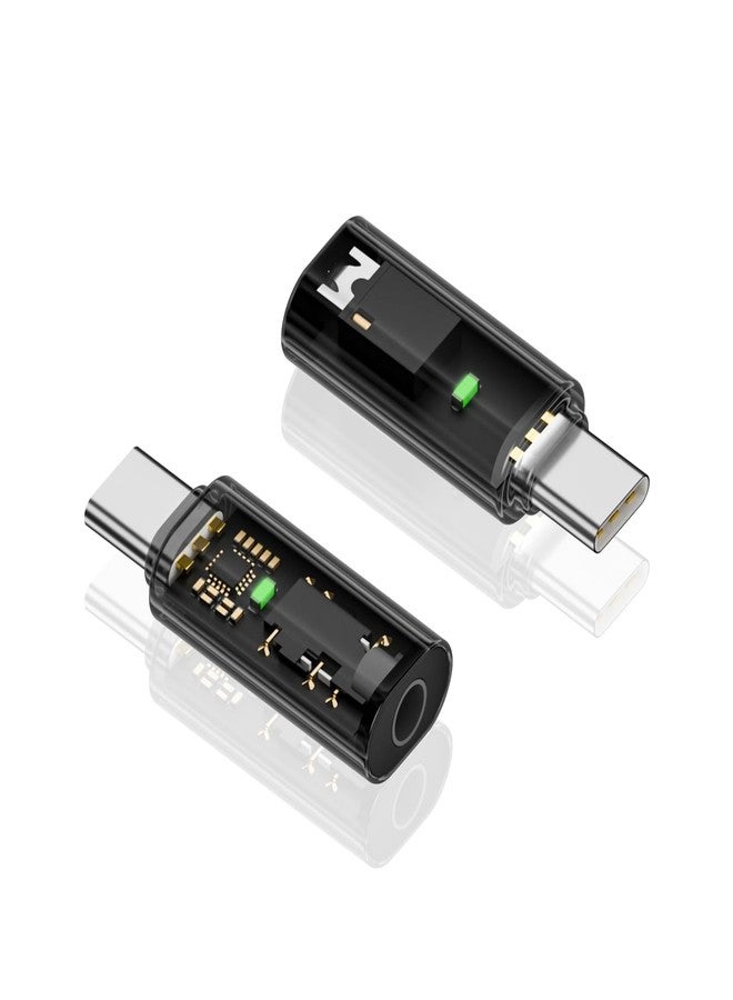 Duttek USB C to 3.5mm Headphone Jack Adapter 2 Pack, USB C to Aux Audio Extension Connector, USB C Male to Headphone Adapter for iPhone 15 Pro Max Plus and Type C to Jack Dongle Adapter Black - Image 1