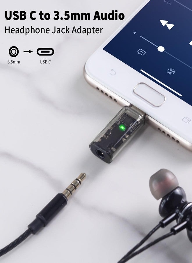 Duttek USB C to 3.5mm Headphone Jack Adapter 2 Pack, USB C to Aux Audio Extension Connector, USB C Male to Headphone Adapter for iPhone 15 Pro Max Plus and Type C to Jack Dongle Adapter Black - Image 2