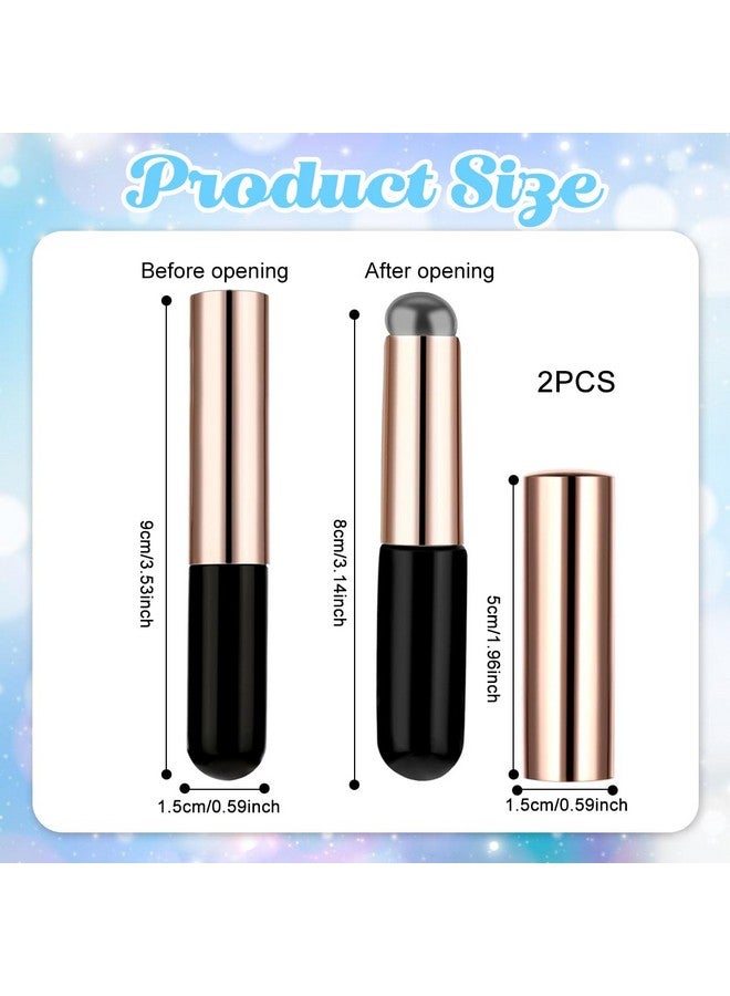 maycreate maycreate ® 2Pcs Silicone Lip Applicator Silicone Lip Brush Lip Balm Lipstick Applicator Concealer Applicator With Cap For Lipstick, Lip Gloss, Lip Tint, Lip Mask - Black - Image 2