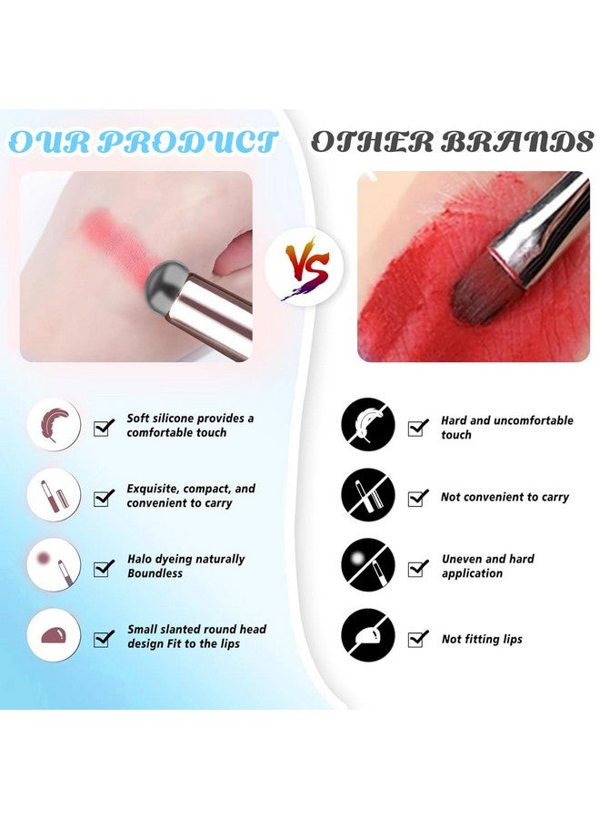 maycreate maycreate ® 2Pcs Silicone Lip Applicator Silicone Lip Brush Lip Balm Lipstick Applicator Concealer Applicator With Cap For Lipstick, Lip Gloss, Lip Tint, Lip Mask - Black - Image 5