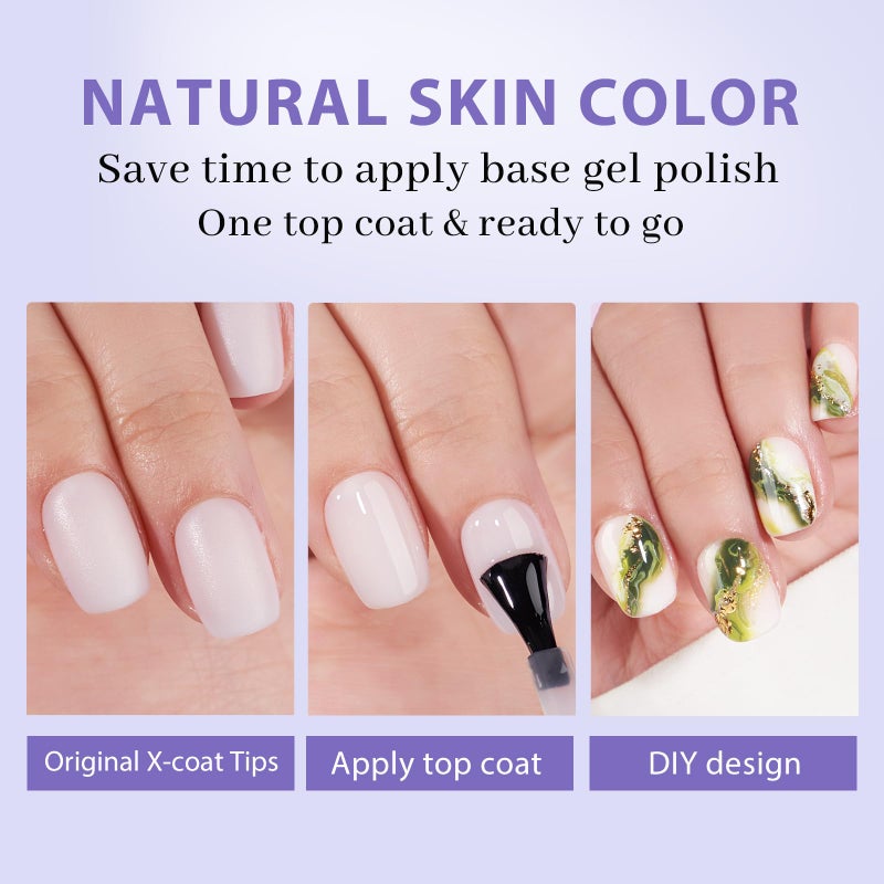 BTArtboxnails XS Short Square Gel Nail Tips - Pre Colored Milky White Soft Gel Nail Tips, Milky White Press on Nails, Natural XCOATTIPS - Image 4