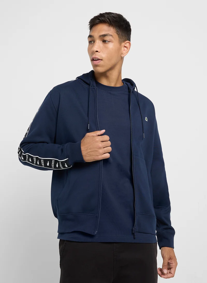 لاكوست Logo Zip Through Hoodie