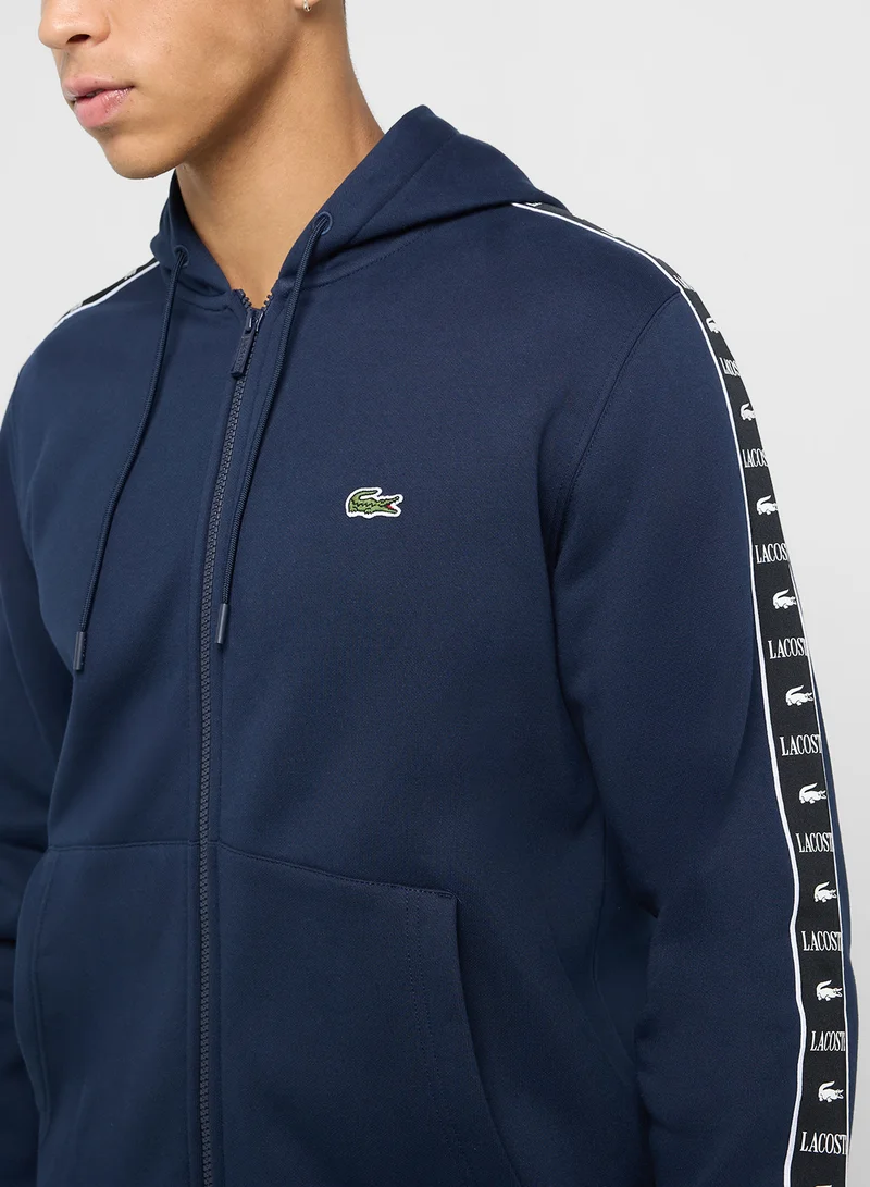 لاكوست Logo Zip Through Hoodie