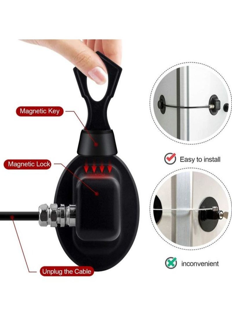 قفل لباب الثلاجة من قطعتين أسود - Image 2