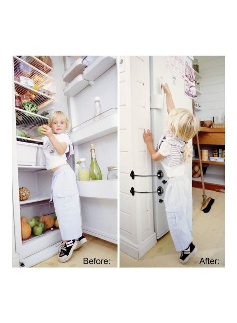 قفل لباب الثلاجة من قطعتين أسود - Image 3