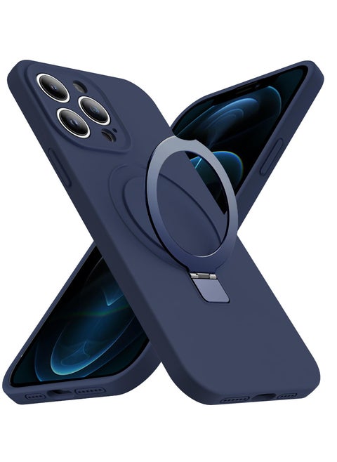 iPhone 11 Pro Max MagSafe Case with Magnetic Invisible Stand,【Full Shockproof Protection】Silicone Phone Cover with Kickstand for Apple 11 Pro Max (Navy Blue)