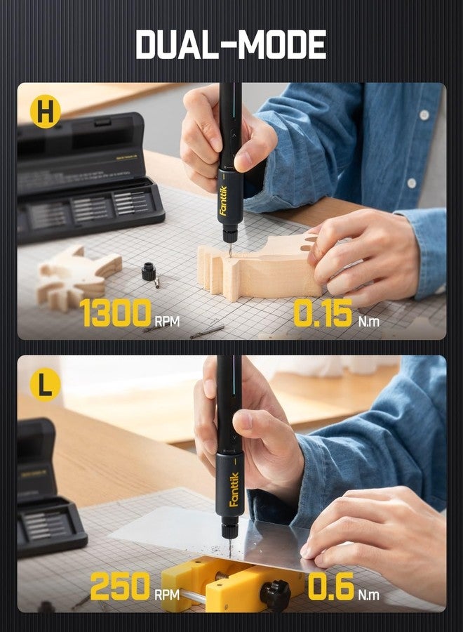 Fanttik K2 Nano Power Drill, Mini Precision Drill, Hand Drill, 20 Drill Bits, 800mAh Rechargeable, Tool Kit for DIY Projects, Shells, Plastic, Jewelry, PCB, Aluminum Plate - Image 3