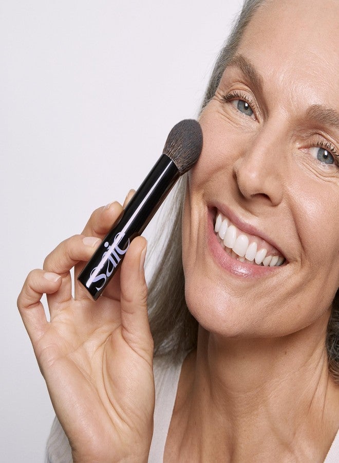 Saie The Fluffy Brush - Soft, Multi-Use Pressed + Loose Powder Brush - Fluffy Makeup Brush with Tapered Tip for Precise Application - Vegan, Cruelty-Free (1 Count) - Image 5