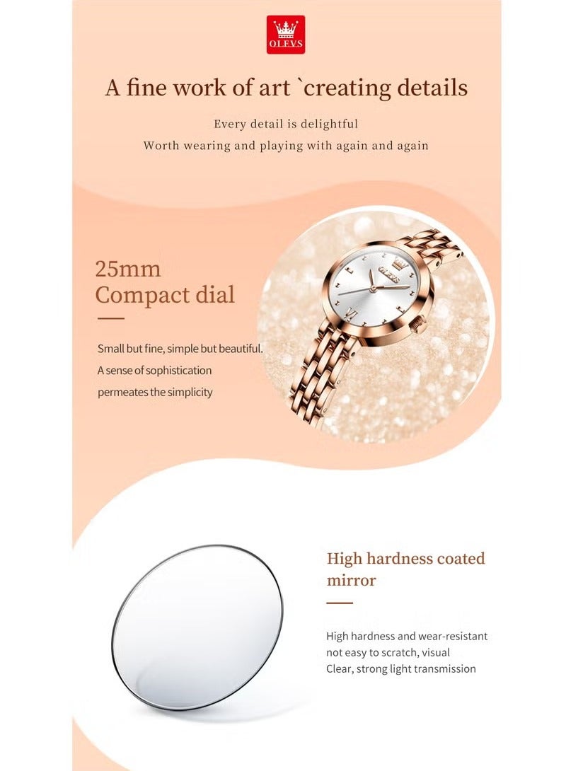 OLEVS Watches for Women Fashion Quartz Stainless Steel Water Resistant Watch 9992 - Image 4