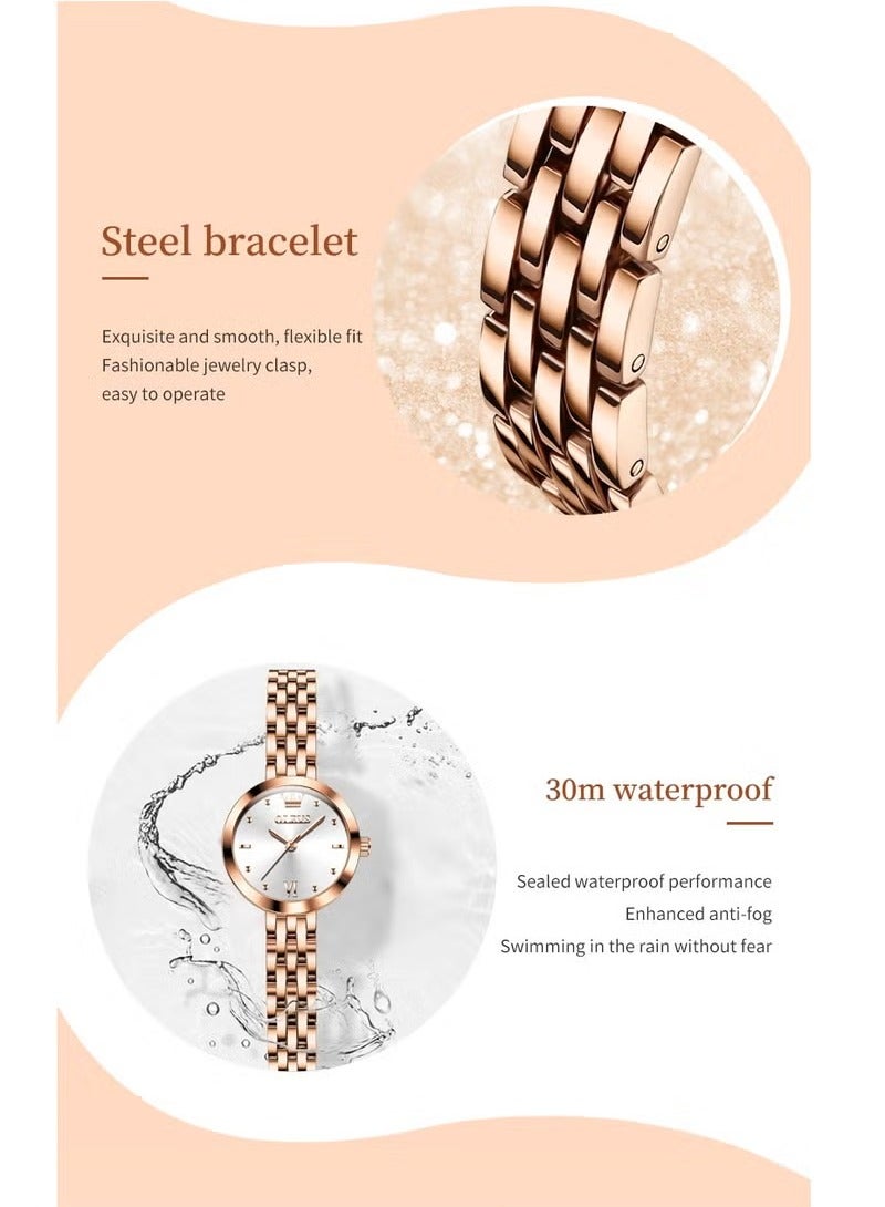 OLEVS Watches for Women Fashion Quartz Stainless Steel Water Resistant Watch 9992 - Image 5