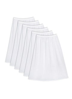 City Rose 6 - Pieces Short Soft inner Skirt with Elasticised Waistband and Small Dantel Women White  - Image 1