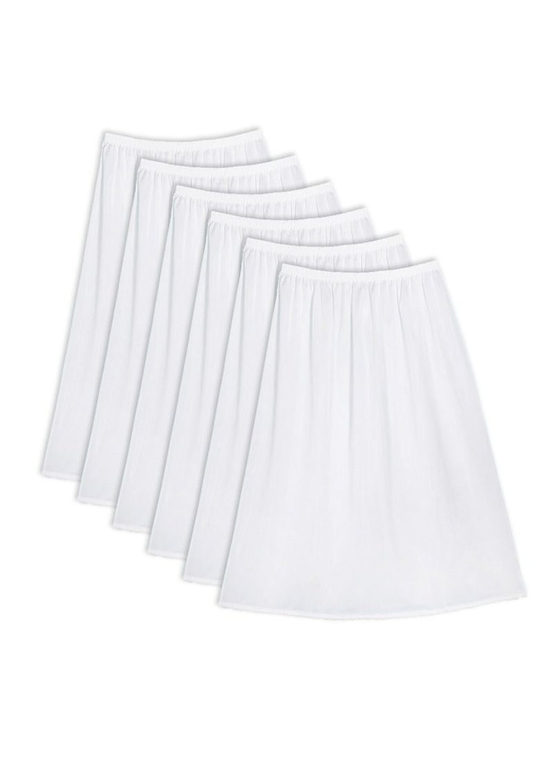 City Rose 6 - Pieces Short Soft inner Skirt with Elasticised Waistband and Small Dantel Women White - Image 1