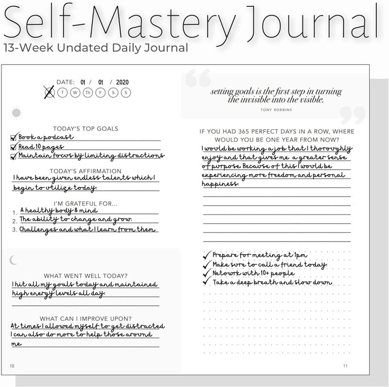 Realizations Self-Mastery Journal for Men - Gratitude Journal – 5 Minute Journals - Reflection Manifestation Journal for Mindfulness – Goal/Guided Gratitude Journel for Women & Men (Khaki) - Image 5